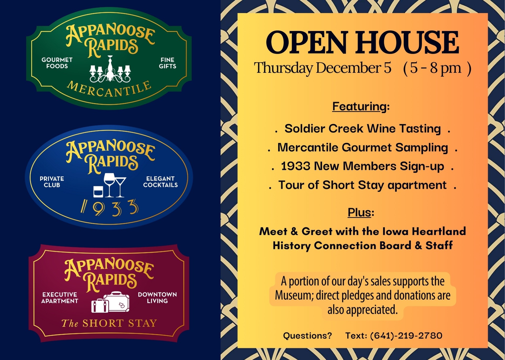 Appanoose Rapids Open House