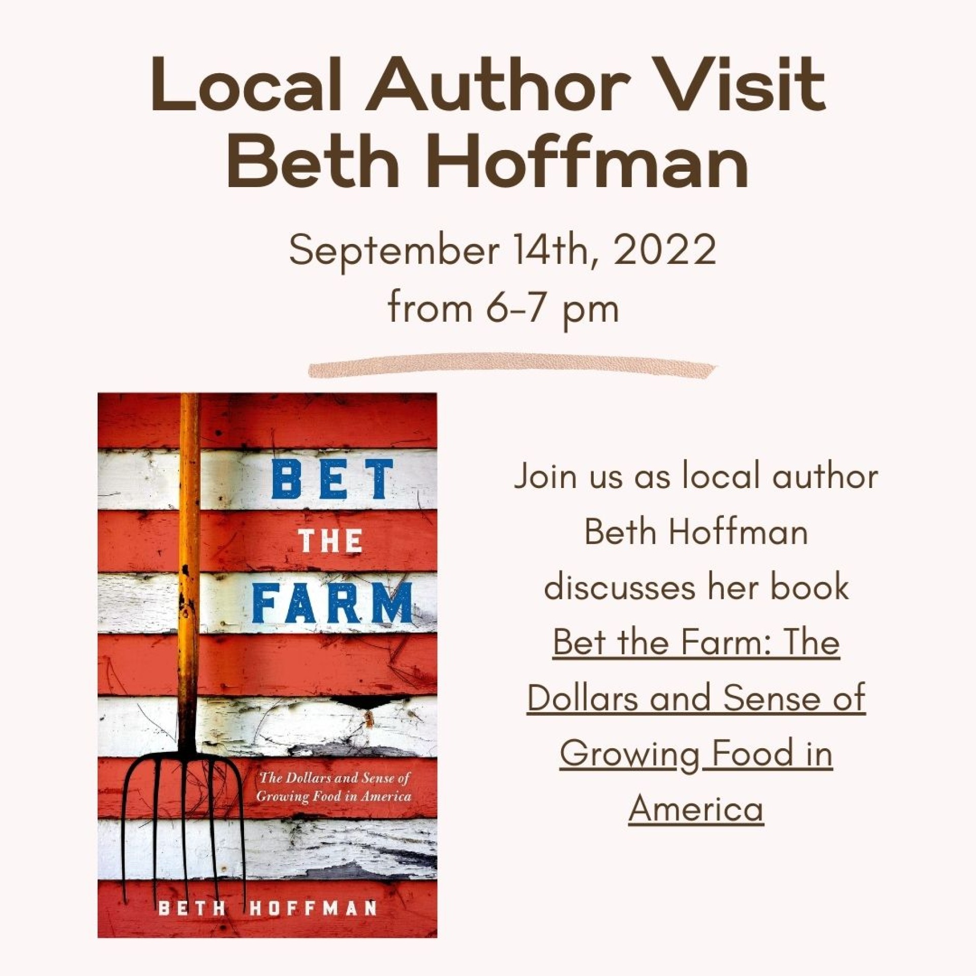 Author Visit- Beth Hoffman