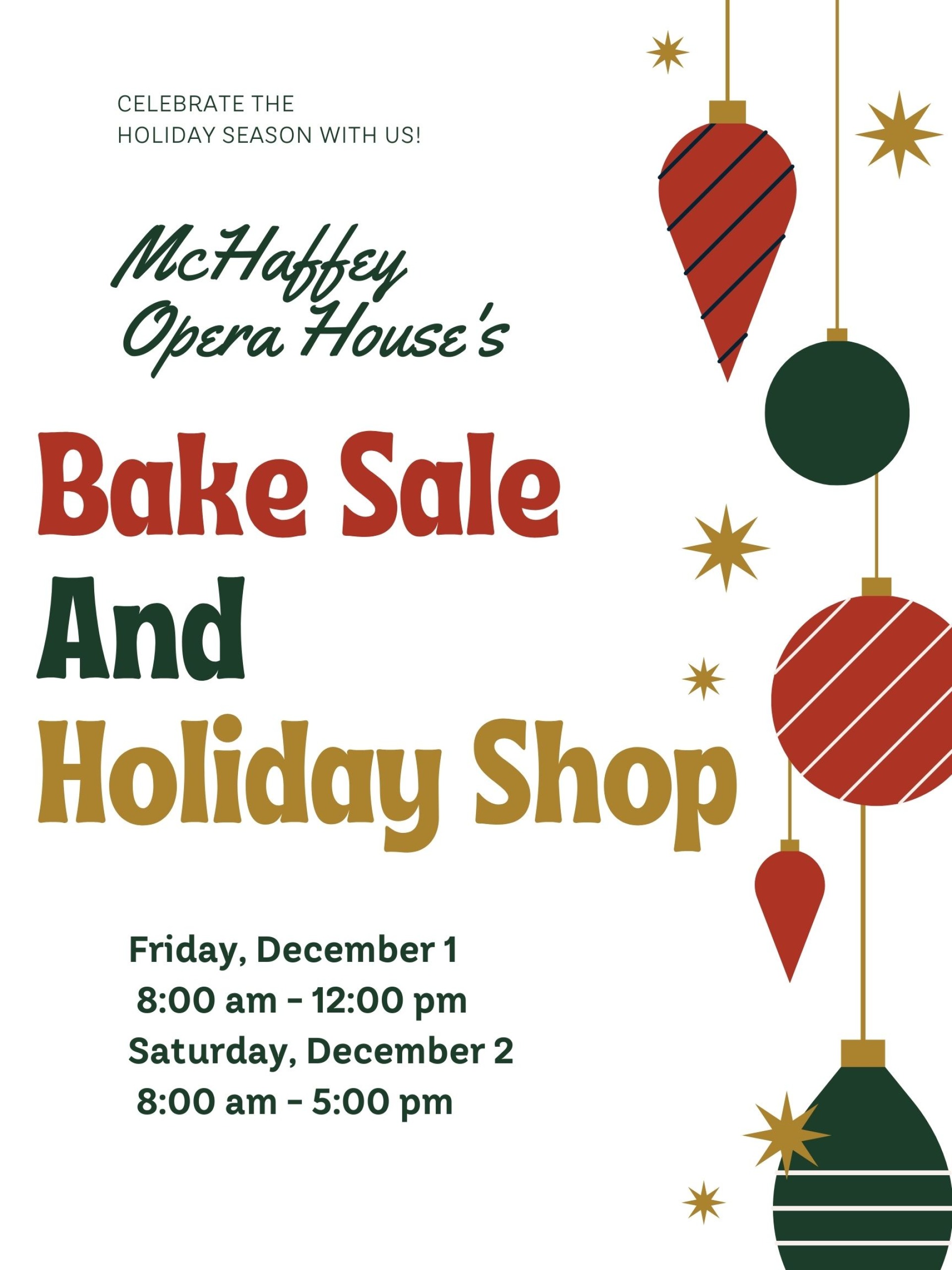 Bake Sale and Holiday Shop