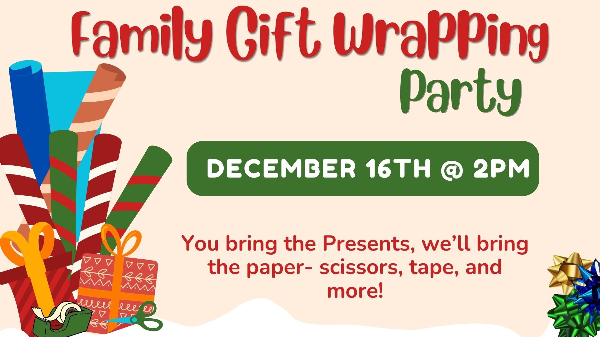 Family Gift Wrapping Party