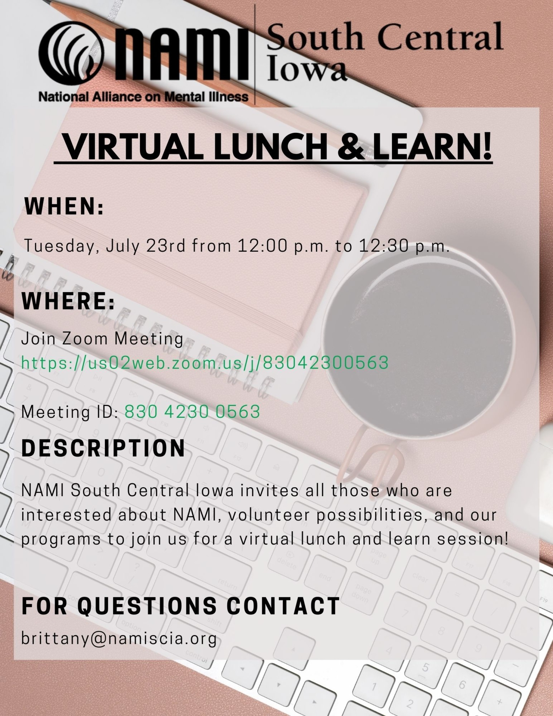 NAMI South Central Iowa Virtual Lunch & Learn