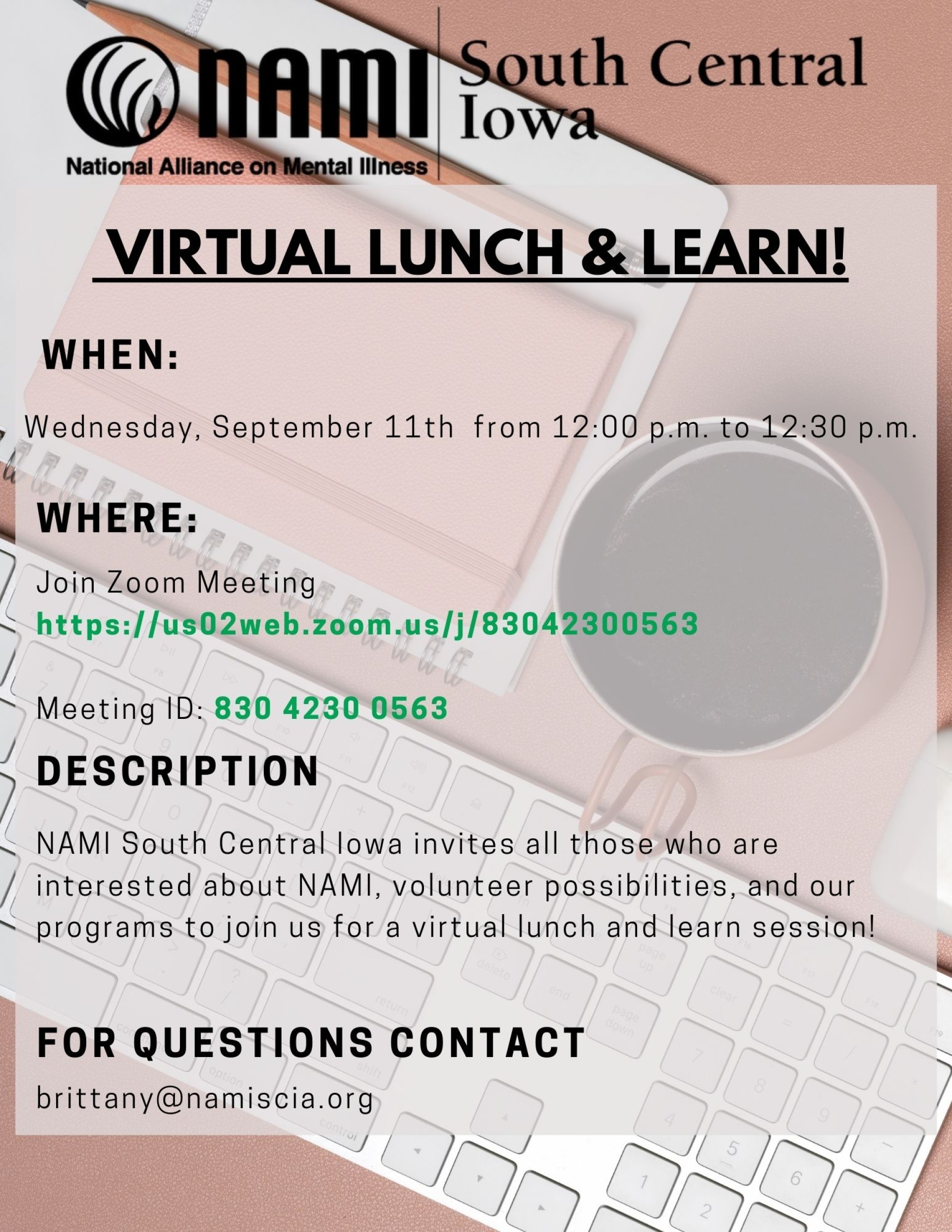 NAMI South Central Iowa Virtual Lunch & Learn