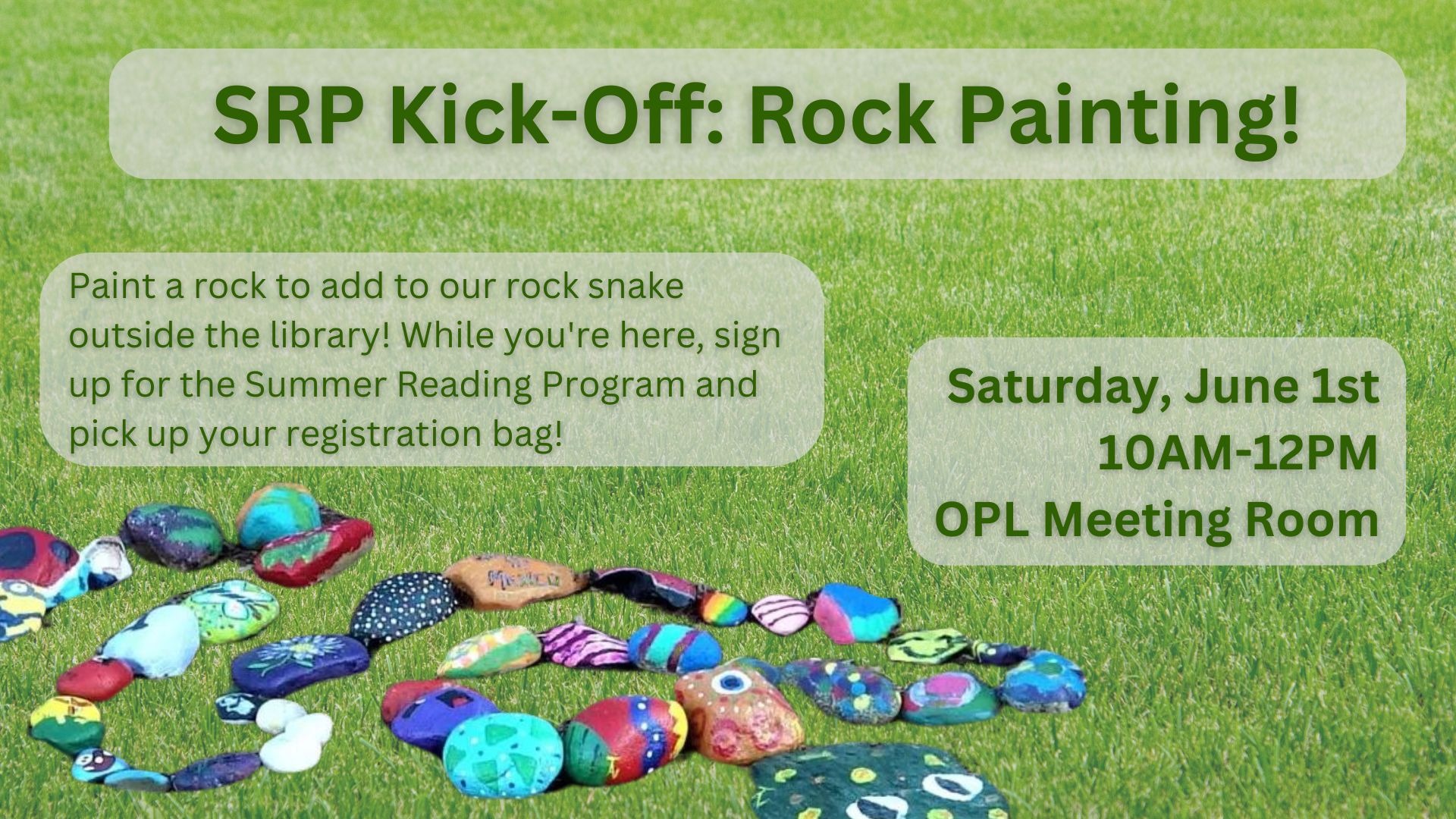 Summer Reading Program Kick Off- Rock Painting